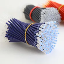 100 шт./компл. заправляемая ручка подпись стержни для ручек 0,38mm цвета — красный, синий, черный игла для чернил головка