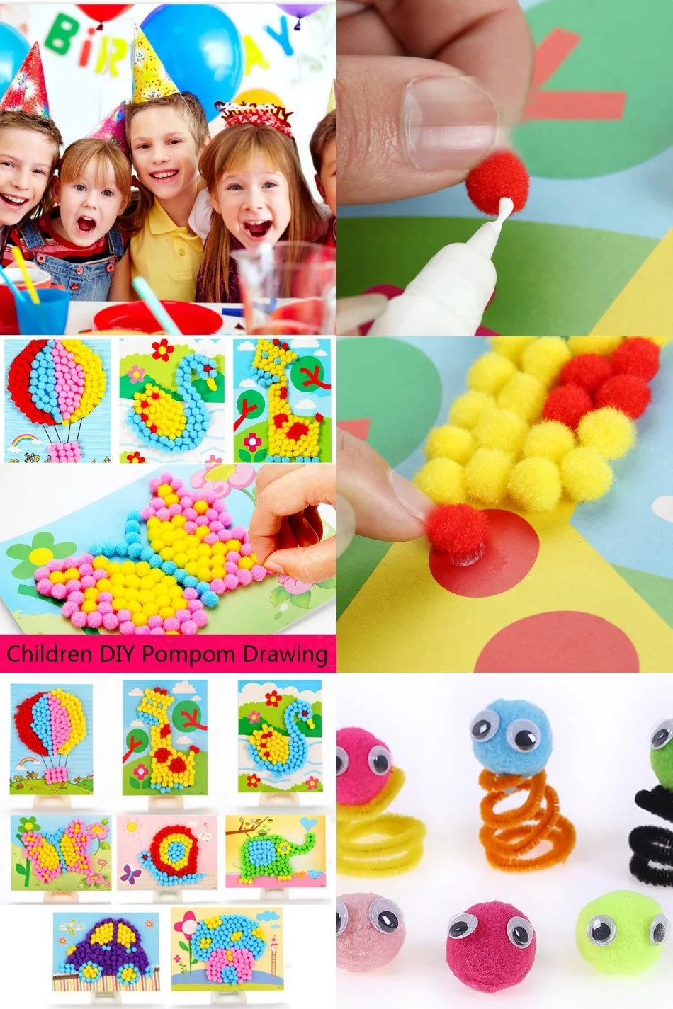 Naisicatar 10pcs Fausse Fourrure Pom Pom Ball 3.15 Pouces / 8