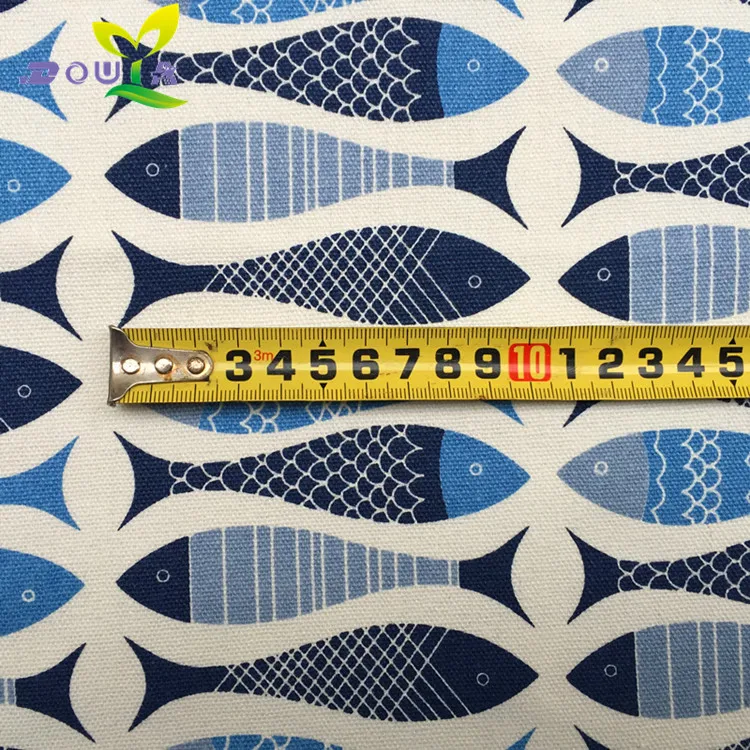 1 ярдов/Листья маленькие цветные рыбки печатные холсты DIY ручной работы тканевый