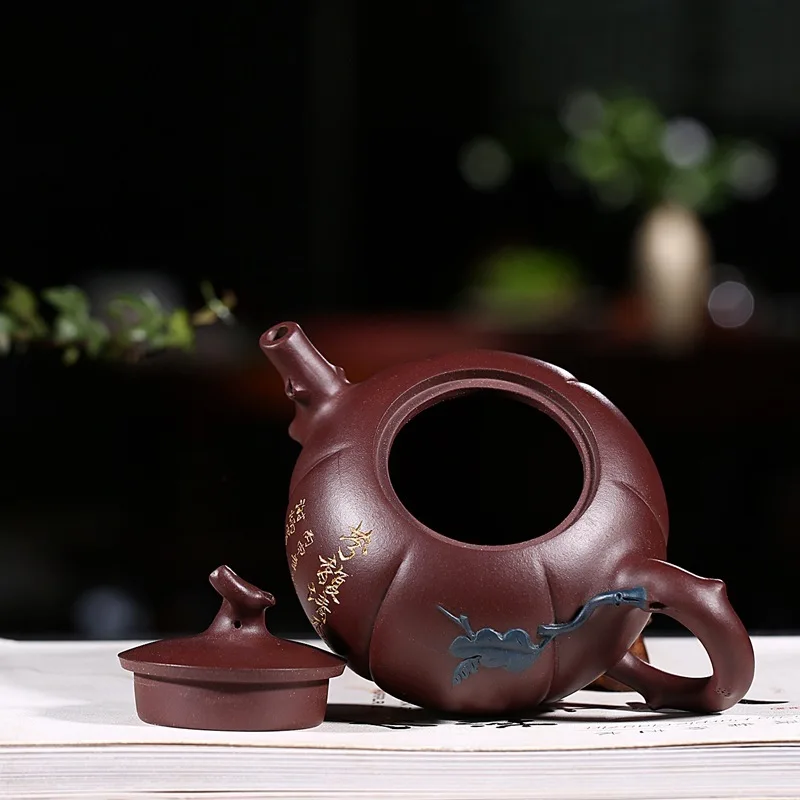 Руководство по эксплуатации аутентичный Исин раздевается руды фиолетовая глина Тыква двухцветный чайник чайный набор кунг-фу берется
