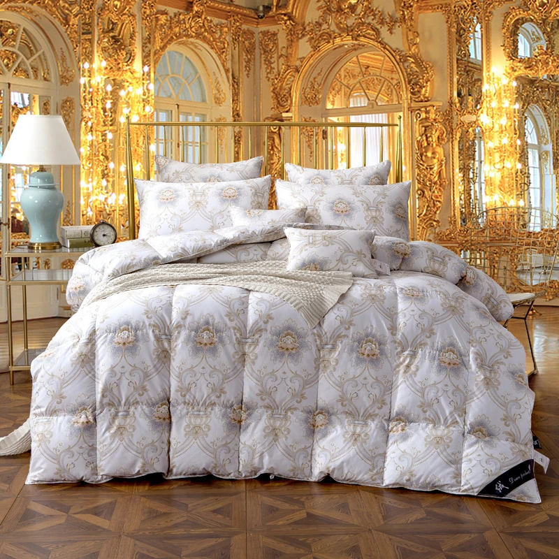 

Svetanya Goose Down Duvet thick Warm Blanket luxury Quilt Comforter Print Bedding Filler