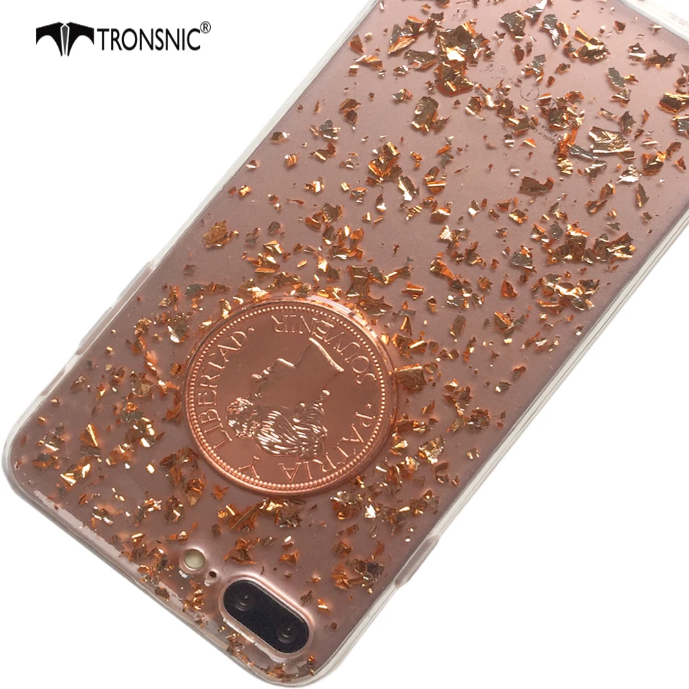Блестящий телефонный чехол Tronsnic для iPhone 6 6s plus 7 8 из золотой фольги с монетами X