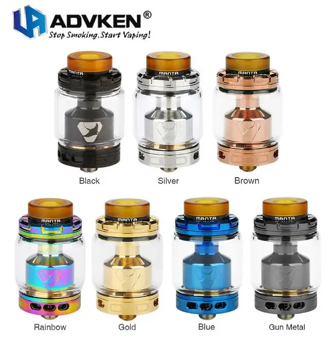 

Authentic Advken MANTA RTA 5ml/3.5ml Capacity Rebuildable Tank Atomizer Air-flow Control & Top Refill Electronic cigarette Vape