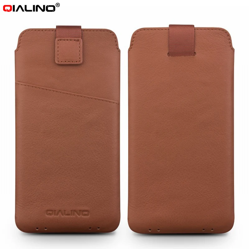 For Huawei Honor 8 Pro QIALINO Genuine Leather Universal Pouch Case for ...