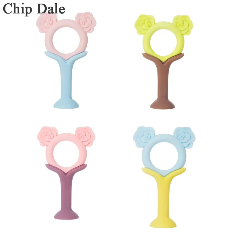 

1Pcs Rose Flower Shaped Silicone Teether Baby Teething Chewing Toy Food Grade Silicone BPA Free DIY Teether Accessories