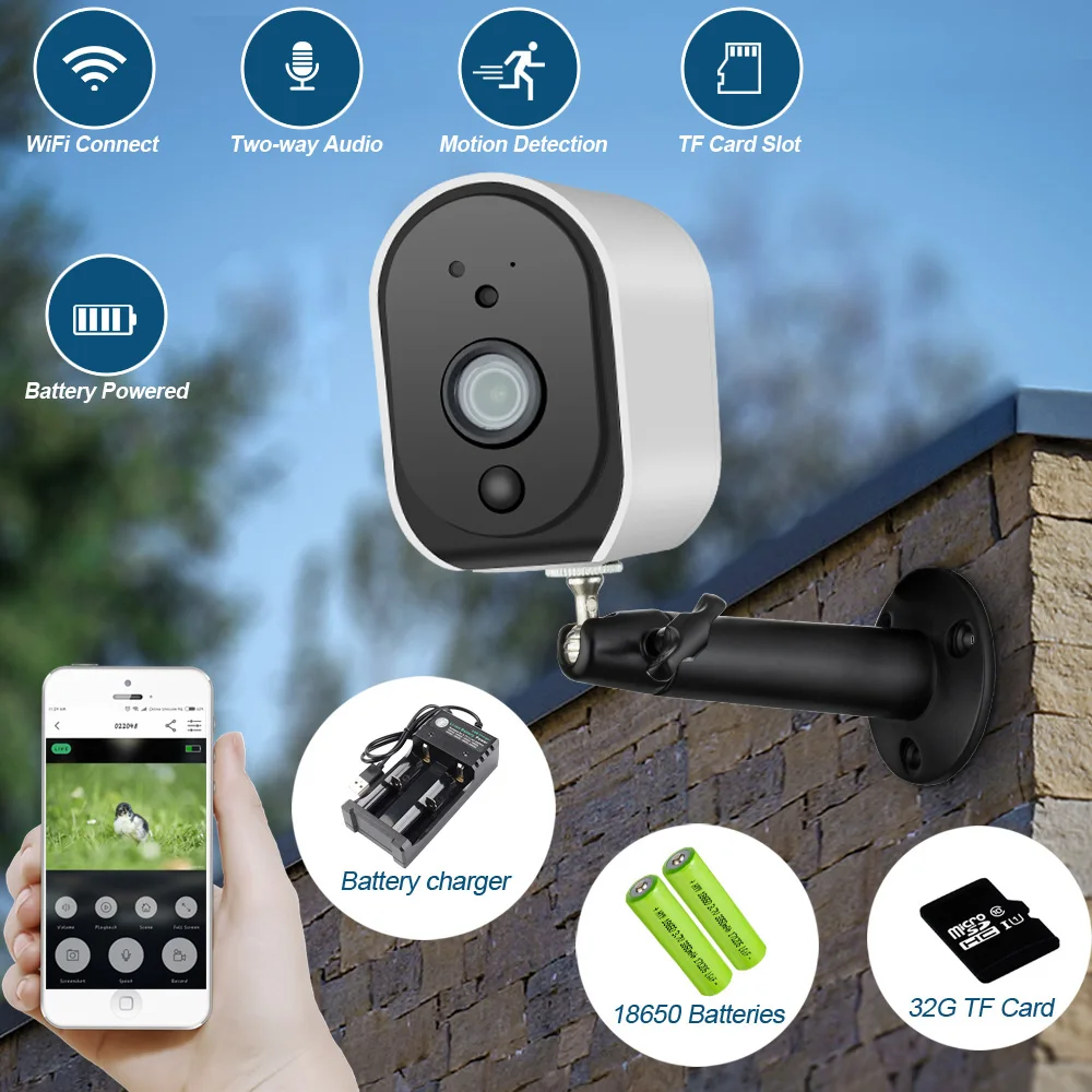 HD 960P Battery Camping Camera 2.4G WiFi IP66 Waterproof IP Camera