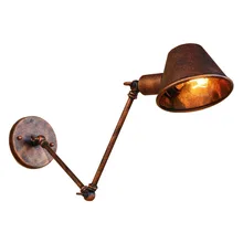 Промышленный винтажный Бра Настенные светильники с гибкой длинной рукояткой античный Настенный светильник металлический для спальни бар декоративный цвет ржавчины