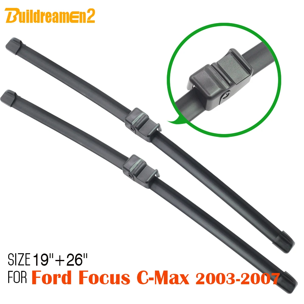 

Buildreamen2 1Pair Vehicle Soft Rubber Wiper Car Windscreen Windshield Wiper Blade For 2003-2007 Ford Focus C-Max