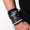 Bracelets multicouches en cuir pour hommes et femmes, Vintage, feuille, plume, breloques tressées, à la mode, corde étoile, ensemble cadeau pour hommes ► Photo 3/6