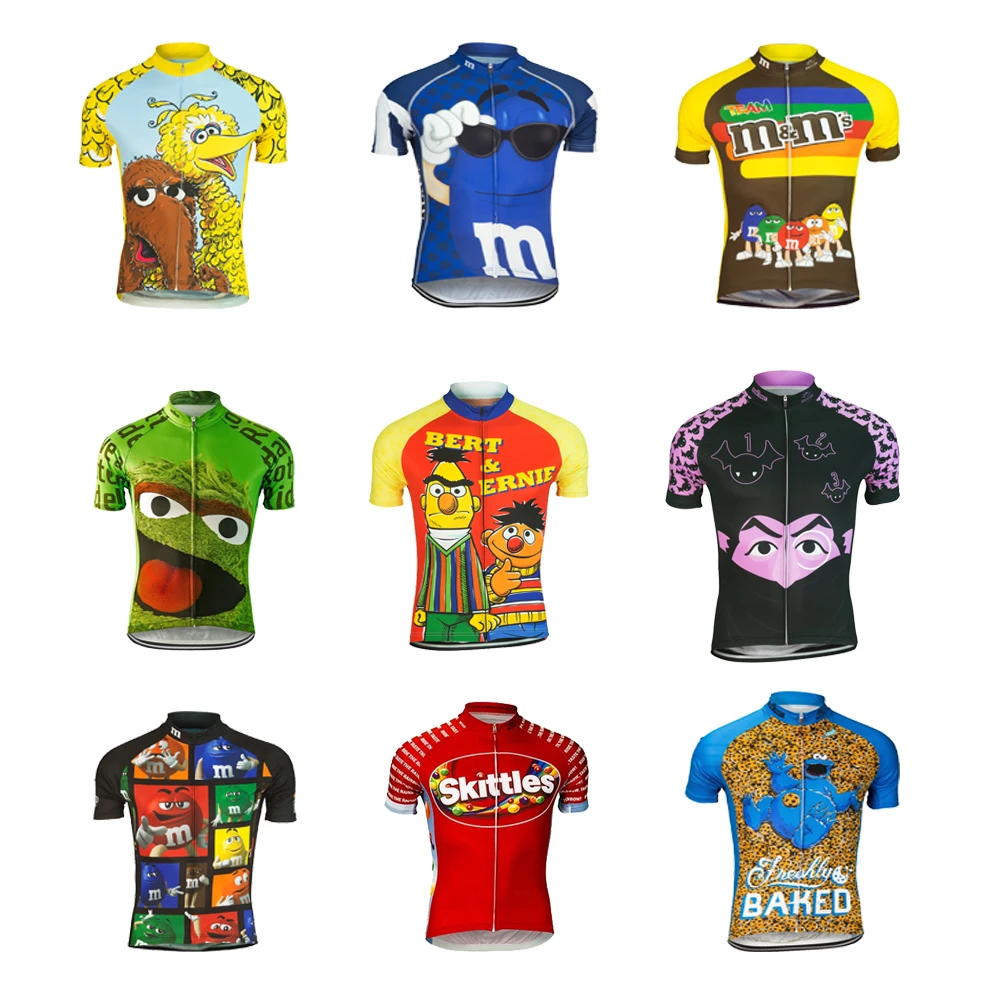 Со смешными героями из мультфильмов Велоспорт Джерси ropa ciclismo Для мужчин с