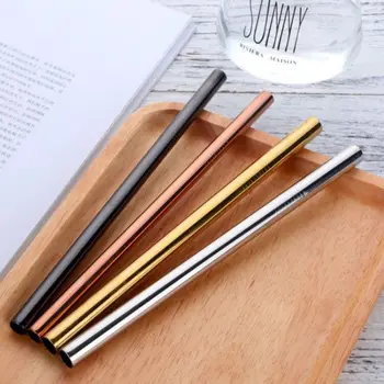 

Eco-Friendly Stainless Steel Straw+1Brush Metal Straight Drinking Straw Food Grade 8MM*10MM Bar Accessories