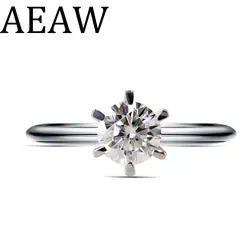 Стерлинговое Серебро; солитер 925 0.5ct F кольца с муассанитом для свадебное кольцо для женщин модные ювелирные изделия Уникальный элегантный