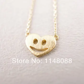 

Fashion gold plating personalized unique design elaborate Smile love Heart Necklace jewelry