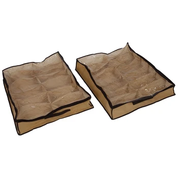 

2x Underbed Shoe Store Organiser - 12 Pairs