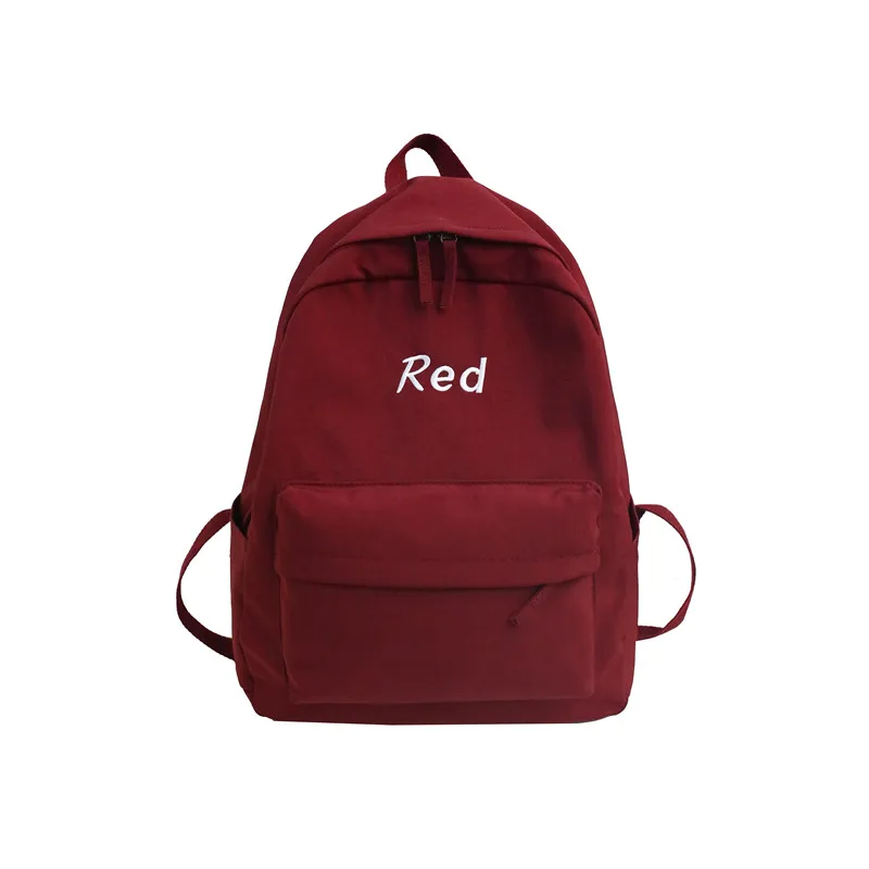 

2019 Summer New Women Backpack Letter Embroidery Solid Color Student Shoulder Bag Large Capacity Laptop Bag Unisex Travel Bag