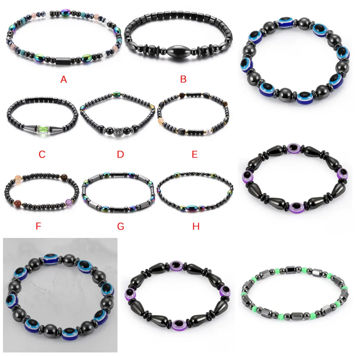 Adjustable Weight Loss Round Black Stone Magnetic Therapy Bracelet Health Care Luxury Slimming Product