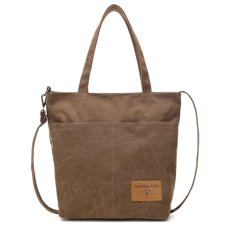 

Brand KVKY Simple Style Canvas Solid Casual Tote Bag Ladies Handbag Women's Shoulder Bags Messenger Bag For Shopping Travel