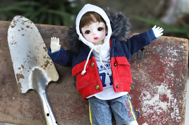 1/4 жакет для куклы с большой меховой воротник куртка для 1/4 BJD MDD Размеры куклы интимные Аксессуары Одежда