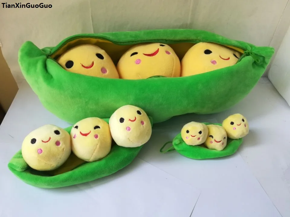 creative pillow toy cartoon pea plush toy 3 peas in a pod pea soft