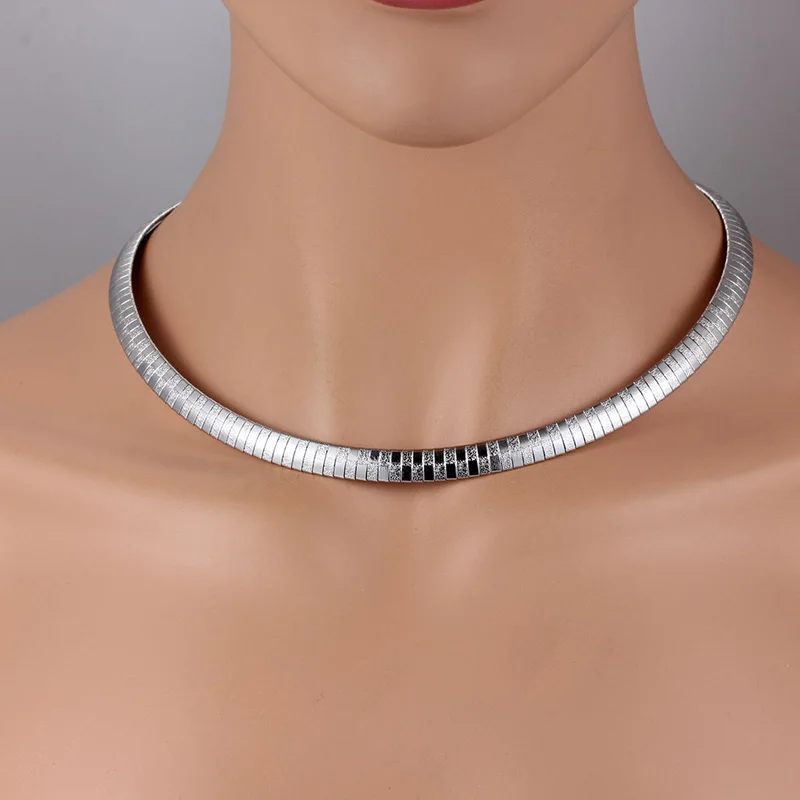 ABELIA – Cleopatra Stainless Steel Collar Necklace Choker Necklaces 8d255f28538fbae46aeae7: Bracelet Gold 8MM|Bracelet Silver 8MM|Necklace Gold 4MM|Necklace Gold 6MM|Necklace Gold 8MM|Necklace Silver 4MM|Necklace Silver 6MM|Necklace Silver 8MM