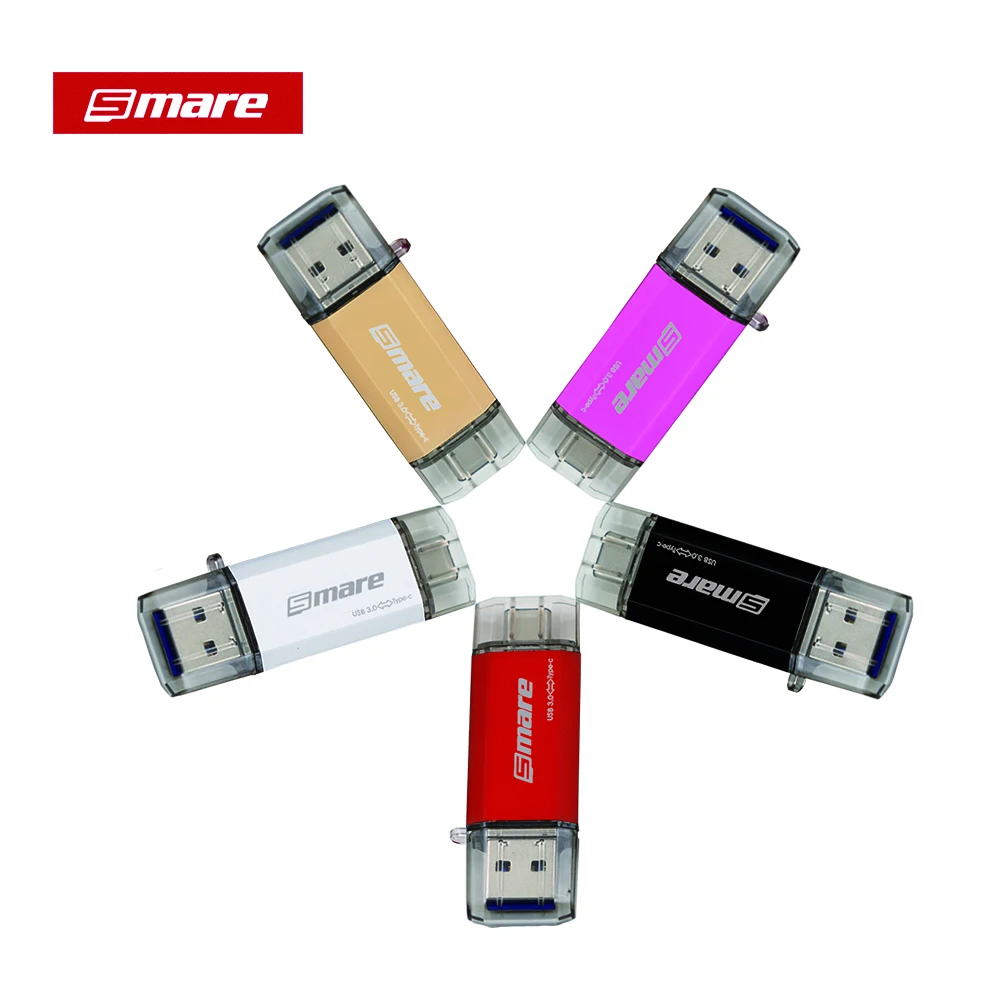 Smare type-C OTG флеш-накопитель USB 3,0 64 ГБ 32 ГБ 16 ГБ флеш-накопитель смартфон память Мини USB карта type-C 3,1 двойной разъем