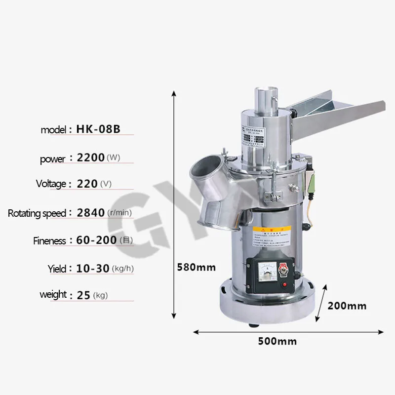 LISM HK-08A высокоскоростная травяная мельница 1500 Вт Дробильная и шлифовальная машина нержавеющая сталь-мельница ультратонкая дробилка для трав