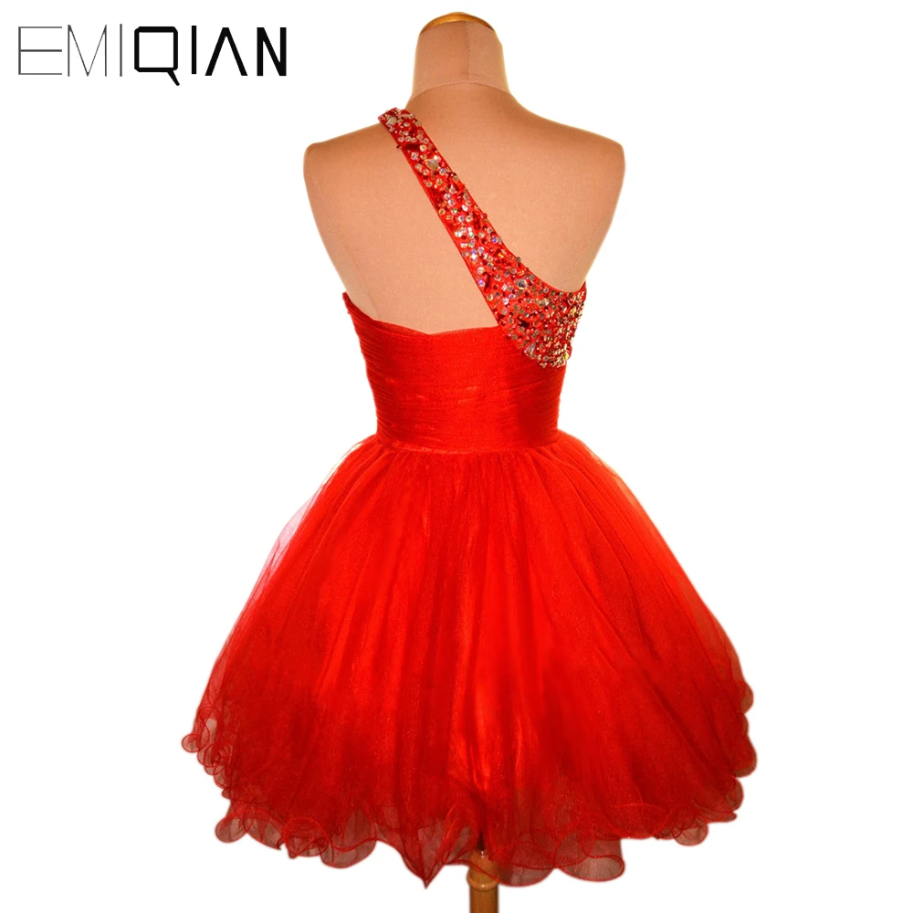 Short Beaded Prom Dresses Short Party Dress Puffy Skirt One-shoulder Tulle Cocktail Dresses cocktail dress