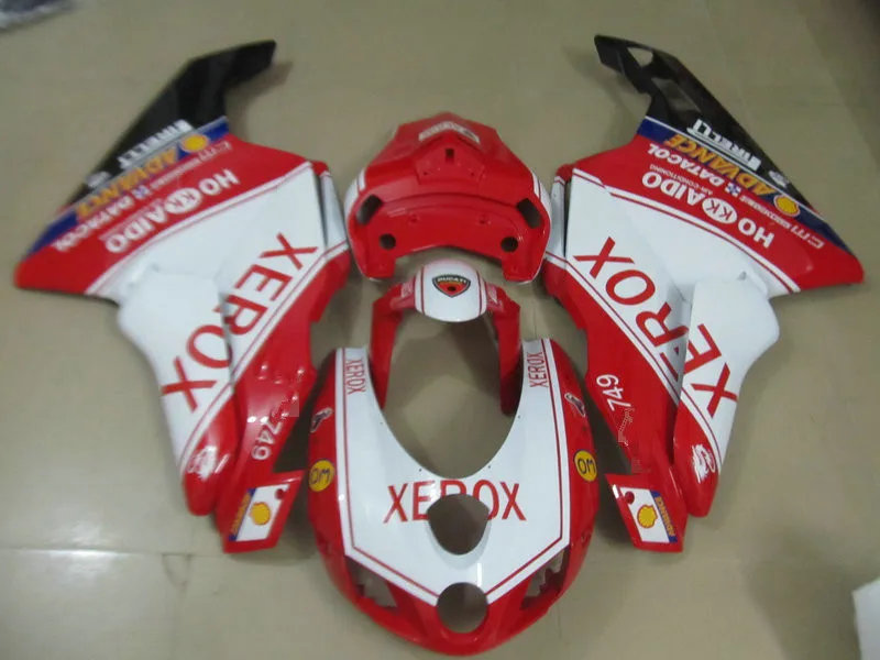 DUCATI ducati 749 999 05 06 2005 2006 Ducati ABS 레드 화이트 페어링 세트 선물용, 최고 등급 사출 금형 페어링 키트 DE12