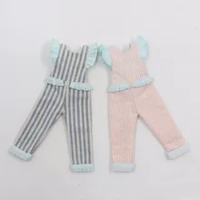 Icy Blyth doll joint body розовый и синий полосатый комбинезон с открытой спиной костюм