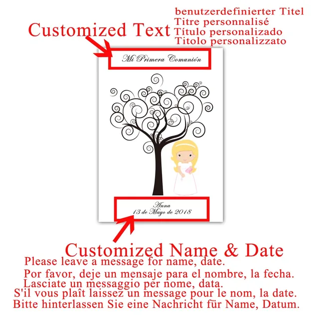 Custom Naam Datum Voor Jongen Eerste Heilige Communie Decoratie Aanwezig Voor 1st Communie Idee Meisje 1st Communie Souvenir Geen Frame Date Aliexpress