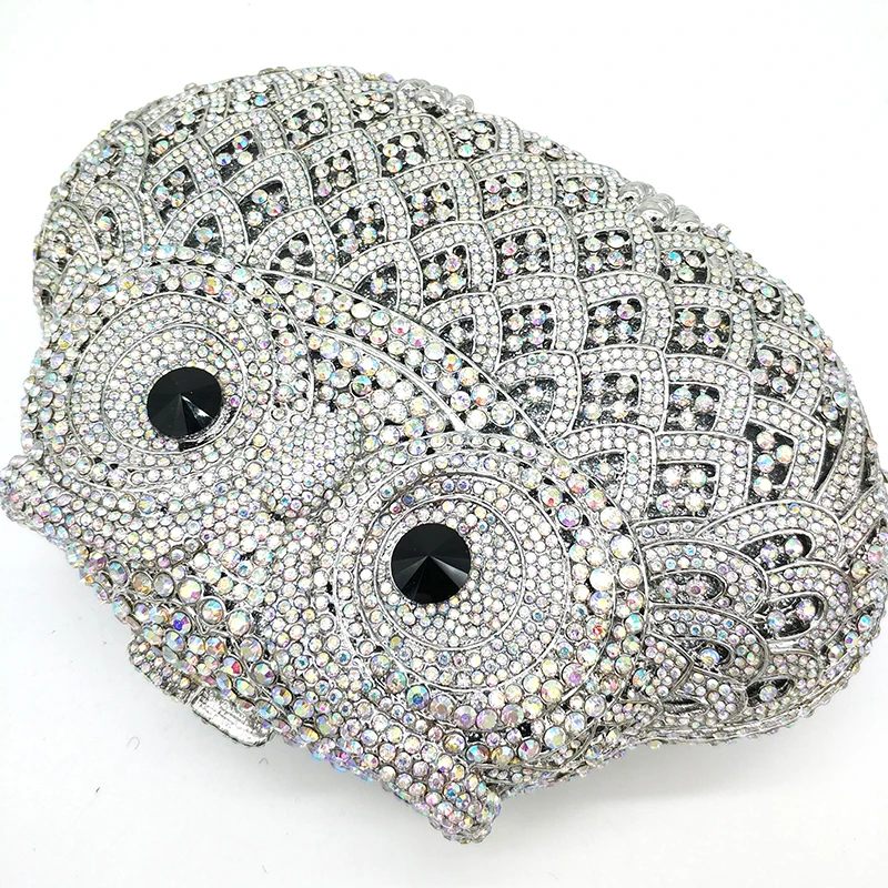 Animal bird design clutch women evening party bag diamonds owl shape crystal purses bridal wedding party crystal clutches