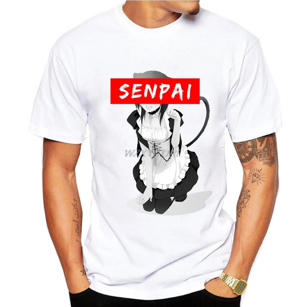 

Men's Japanese Anime Senpai Girl Nerdy Cotton T-shirt Women Manga Waifu Kawaii Streetwear Tee Cotton Tshirt Unisex tops Clothes
