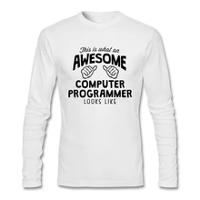 Это то, как выглядит потрясающий компьютерный программист, футболка с длинным рукавом на заказ, мужская новая уличная хлопковая футболка