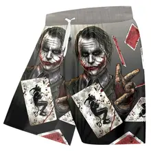 3D мужские шорты кэжуал с героями мультфильмов, готический 3d Джокер, покерный принт, летние мужские шорты с эластичной резинкой на талии, пляжные праздничные шорты