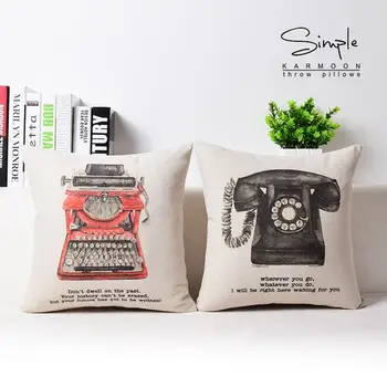 

Retro Creative telephone typewriter pillow , telephone pillow Cushion ,Linen pillowcase,home decorative pillows