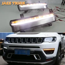 Джаз Тигр течет поворотов Функция автомобиля 12 V светодиодная ртутная лампа светодиодный фары дневного света для Jeep Compass