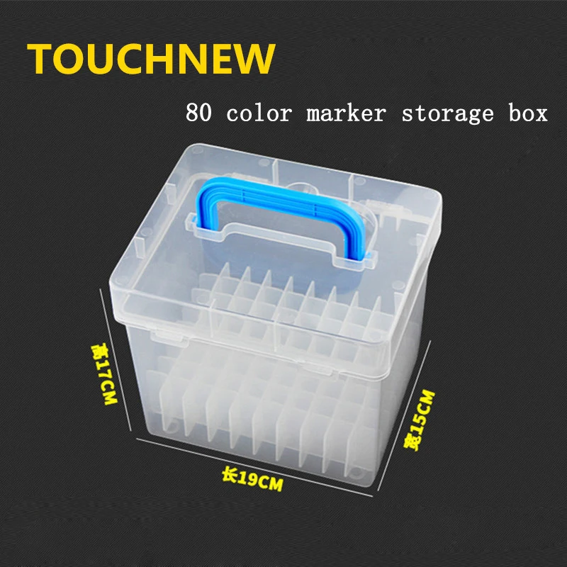 

Marker Special Transparent Box Compartment Box Transparent 60/80-Slots Portable Waterproof Moistureproof Case Organizer