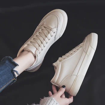 

Woman White Shoes Women Winter Sneakers Solid Color Pu Leather Waterproof Fur Lined Lace Up Must Have Basic Style Black 35-40