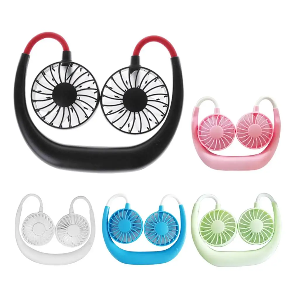 

Mini USB Portable Neck Fan Neckband Rechargeable Small Desk Fans handheld Air Cooler Conditioner for Room outdoor sports