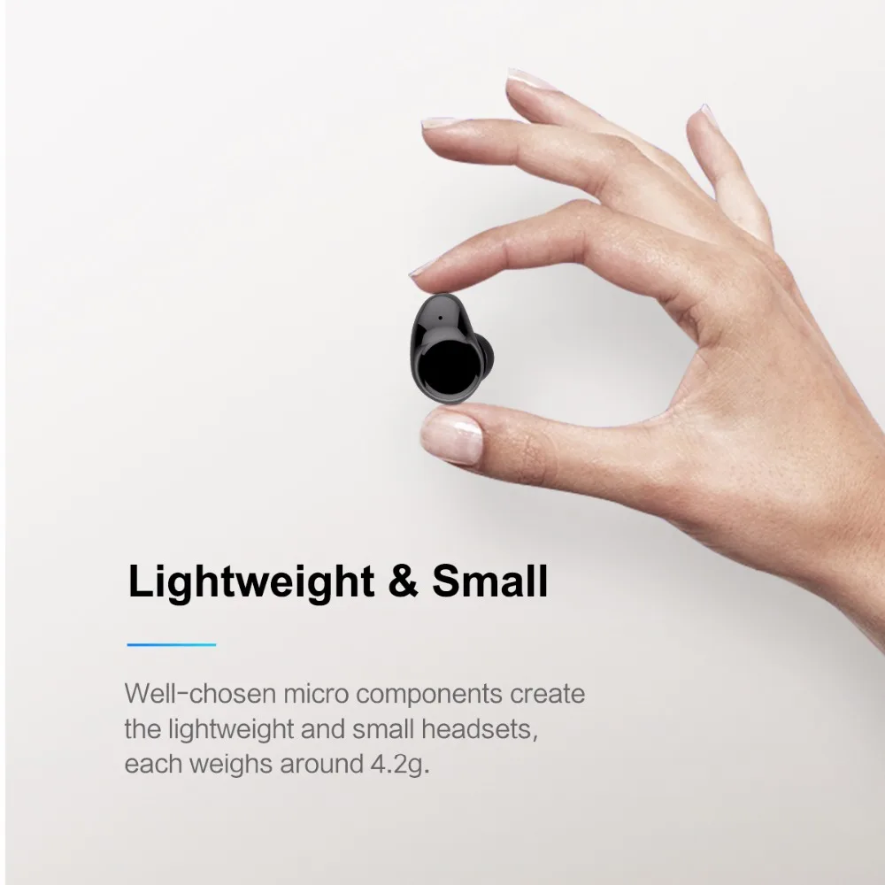 ROCKSPACE TWS Bluetooth Earphone Earbuds Touch Control Hifi Stereo Wireless Microphone for Phone With Charger Charging Box Mini