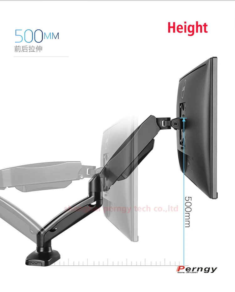 Настольный полный ход 13-27 дюймов держатель для монитора+ 10-17 дюймов поддержка ноутбука механическая пружина двойной рычаг Макс. Загрузка 6.5кг каждый
