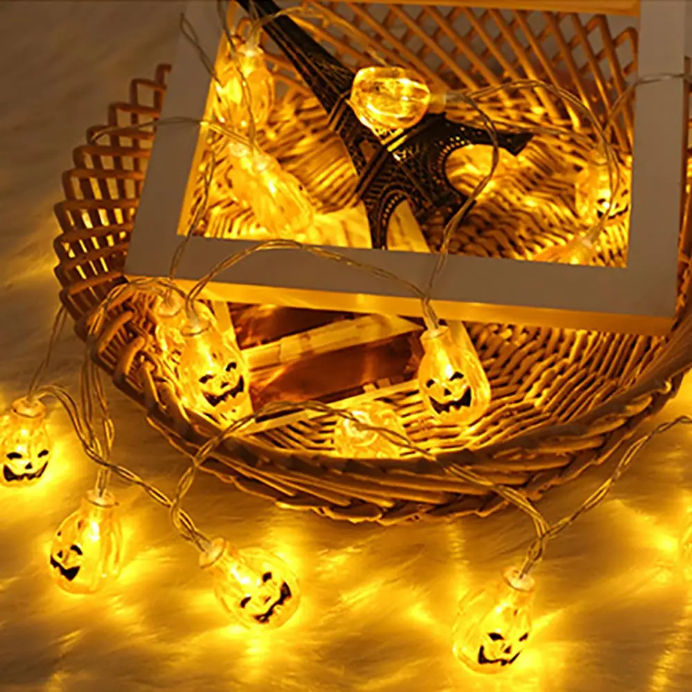 Хэллоуин Светодиодный свет Праздник Вечеринка патио феерия украшения садовые cветящаяся гирлянда светодиодный Тыква гирлянды батарея мощность