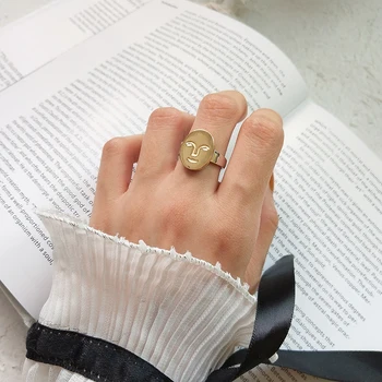 

Peri'sBox Real 925 Sterling Sliver Face Stackable Rings for Women Simple Personalized Initial Rings Minimalist Coin Disc Rings
