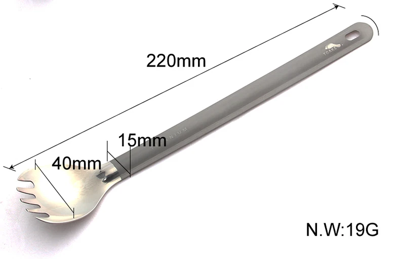 TOAKS титановые Длинные ручки Spork облегченные столовые приборы для кемпинга пикника SLV-14