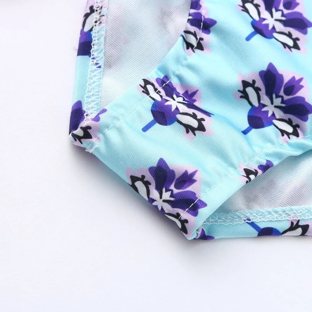 Летний купальный костюм для маленьких девочек с оборками и цветочным принтом