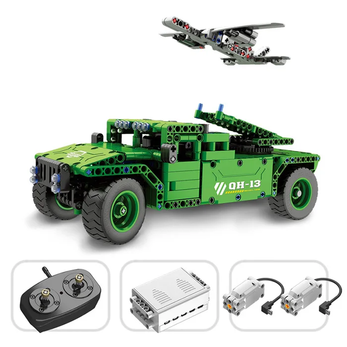 

506PCS Building Block Toys Technology Series 2.4G Electric Remote Control Assembled Vehicle-Mounted Rc Drone Military Model Toy