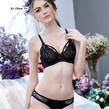 AZE шаблон Кружево ультратонкие ничего внутри пикантные прозрачные женские комплект с бюстгальтером