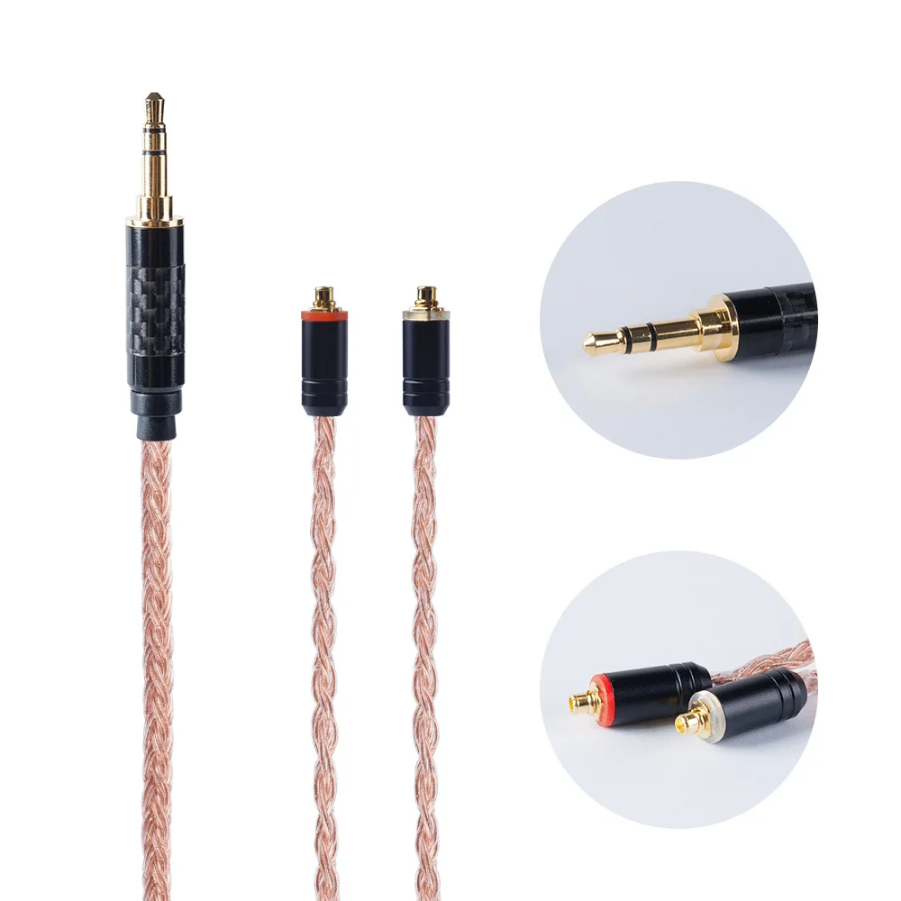 HiFiHear 16 Core коричневый позолоченный Модернизированный кабель 2,5/3,5/4,4 мм балансный кабель с MMCX/2pin разъем для KZ AS10 ZS10 ZST CCA C10 - Цвет: 3.5MMCX
