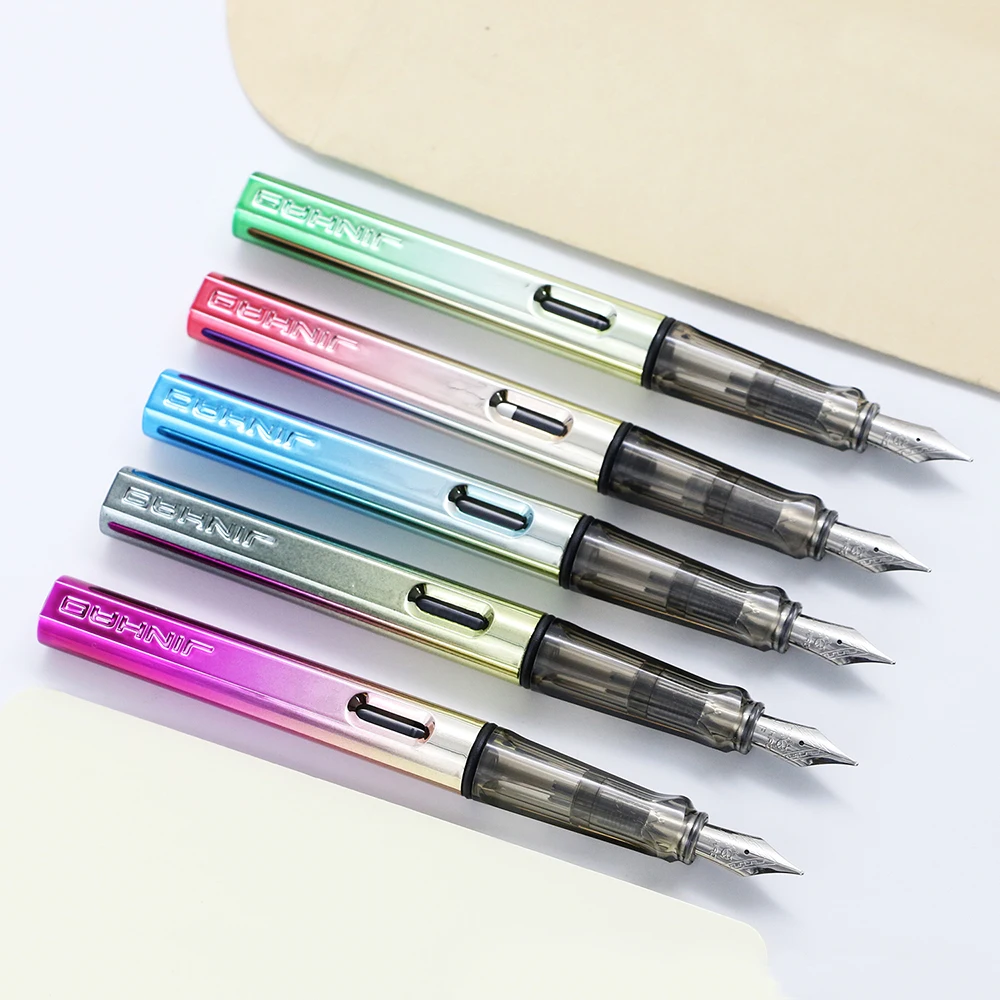 

5PCS Set High Quality Colorful Body Jinhao Fountain Pen 0.38mm or 0.5mm Nib Business Signing Pen for Gift