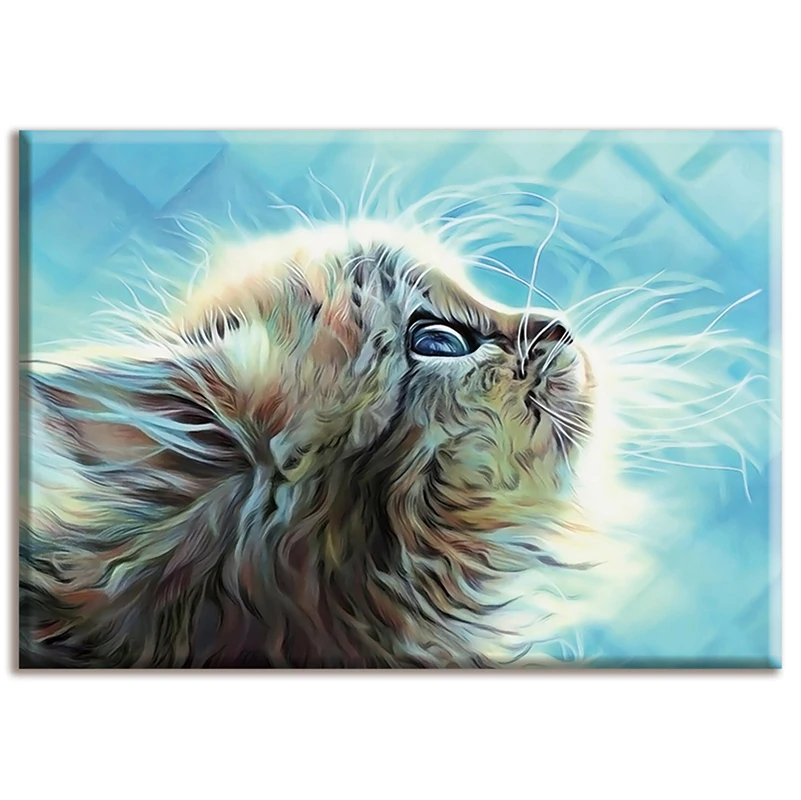 

Needlework,Sets For full Embroidery kits,Home decor,Excited cat,Animals,cotton thread,white canvas,Diy,Dmc,Cross stitch